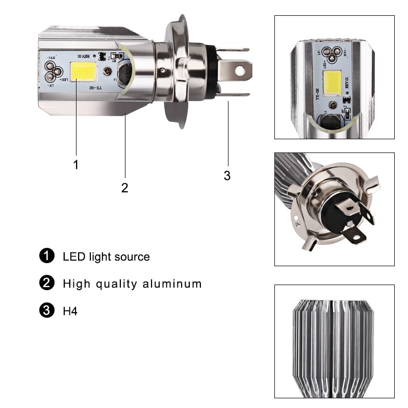 Lampu Motor LED Headlight 10000LM H4 CSP 1 PCS - P15 REDCAR - lampu motor led super terang - anti kabut -  lampu led depan - type terbaru