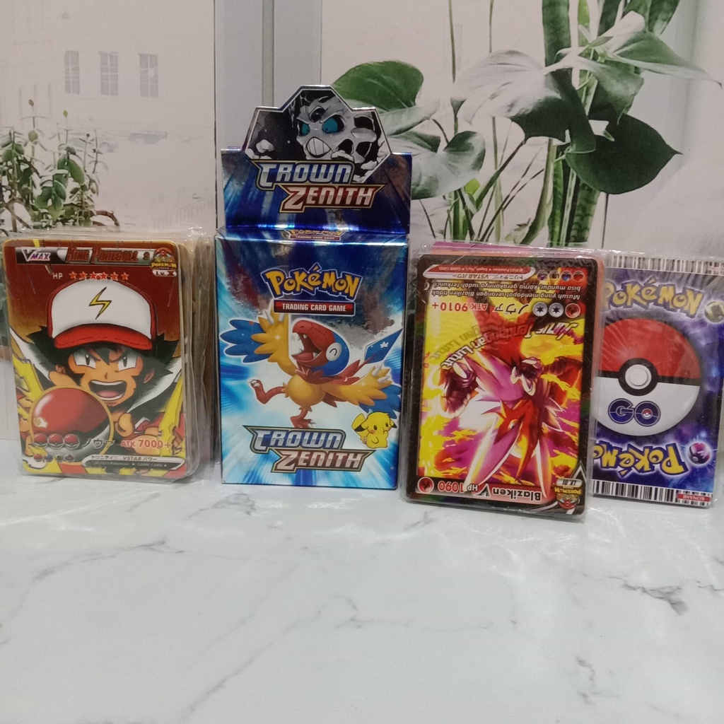 1 Pack Mainan Kartu Koleksi Karakter Pokemon / Kartu Pokemon Gold Pokemon Kemasan Kantong Pokemon Ke