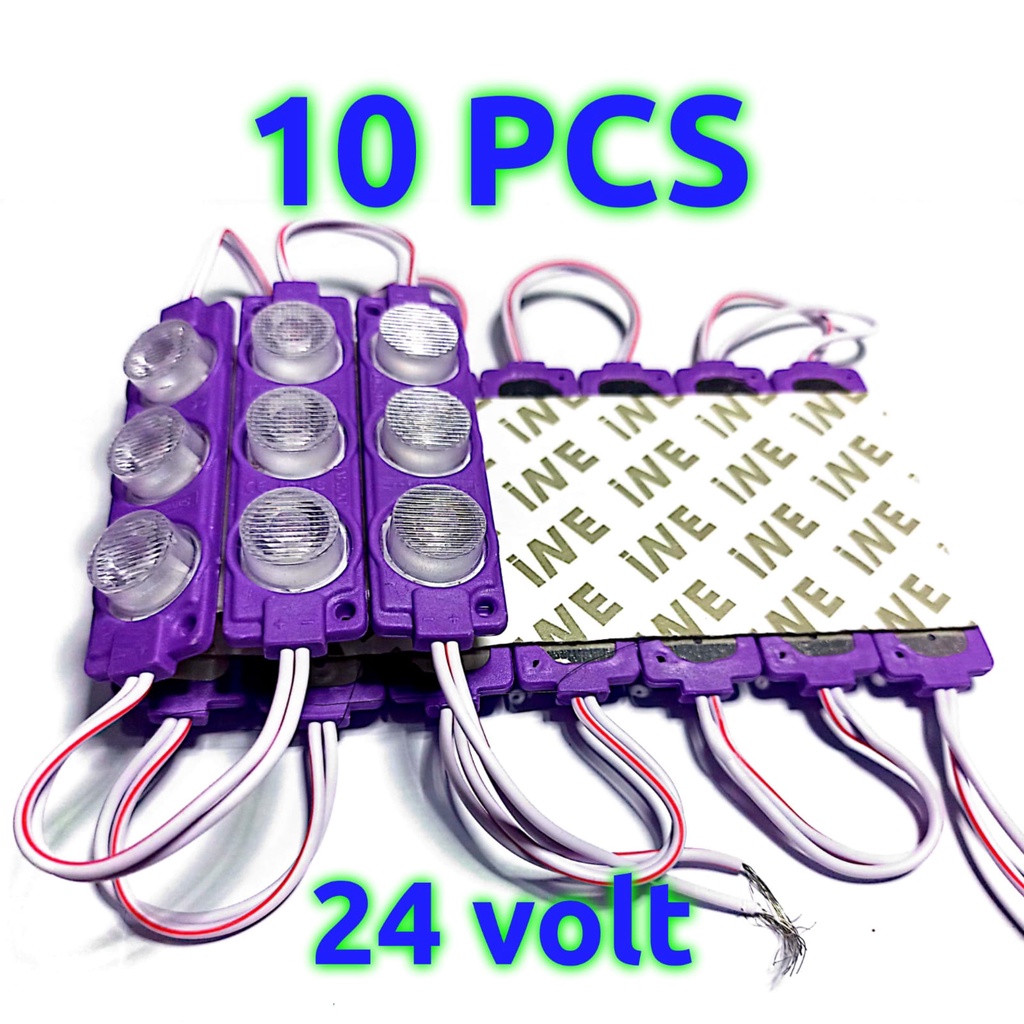 10 pcs Lampu LED 3 mata 24 volt Lampu kolong truk 24 volt