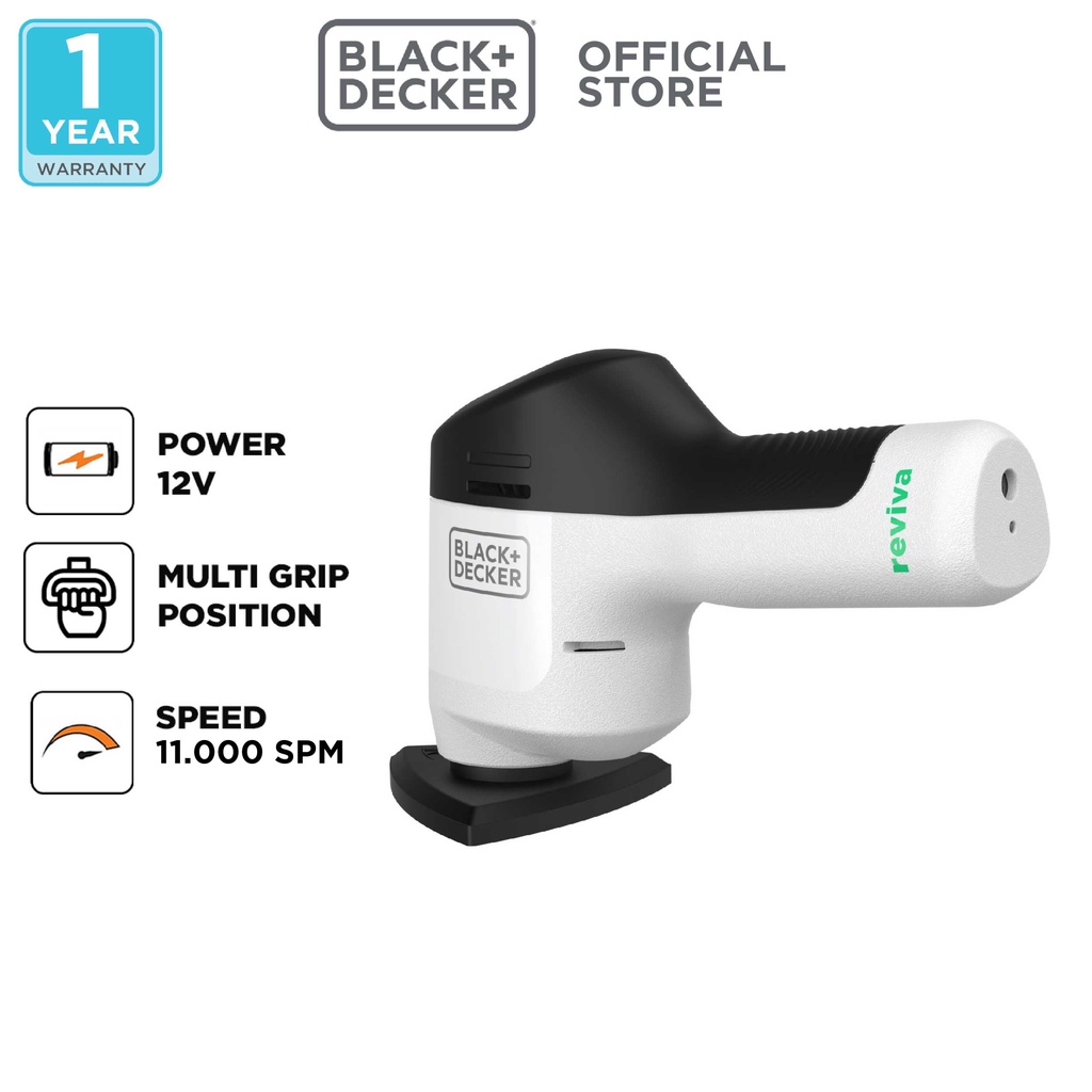 Black+Decker Reviva Cordless Sander / Mesin Amplas Baterai 12V REVDS12C