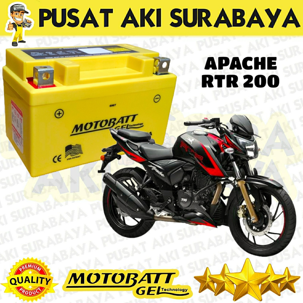 PUSAT AKI SURABAYA MOTOBATT MTX7A AKI MOTOR TERBAIK USIA LEBIH LAMA KAWASAKI APACHE RTR 200 UH 200A BURGMAN YTX9