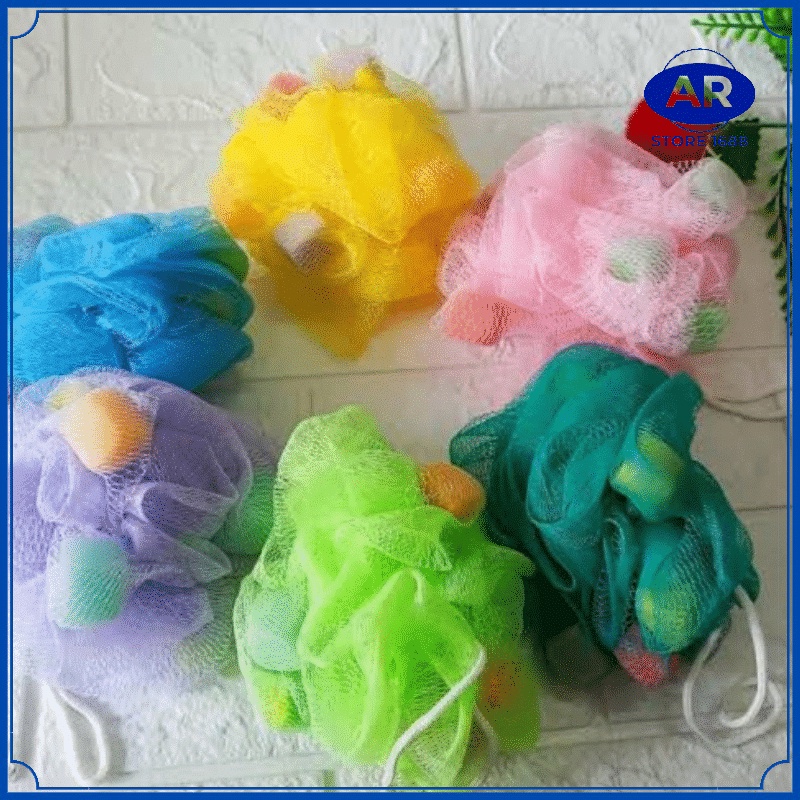 AR SPONS MANDI JARING GOSOK BADAN / SHOWER PUFF / SPONGE JARING KECIL