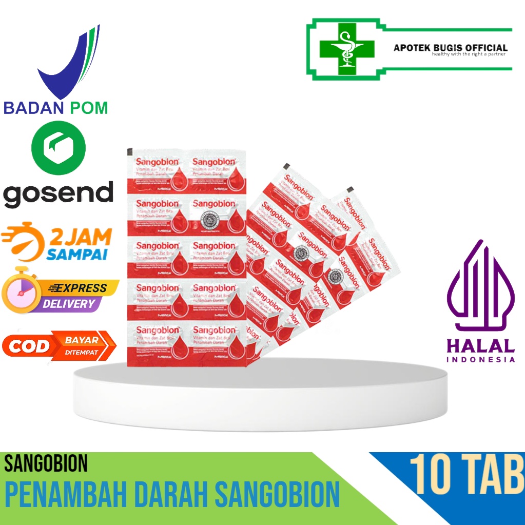 ( 1 Strip )Sangobion Kapsul / Anemia / Suplemen / Vitamin 10 Tablet