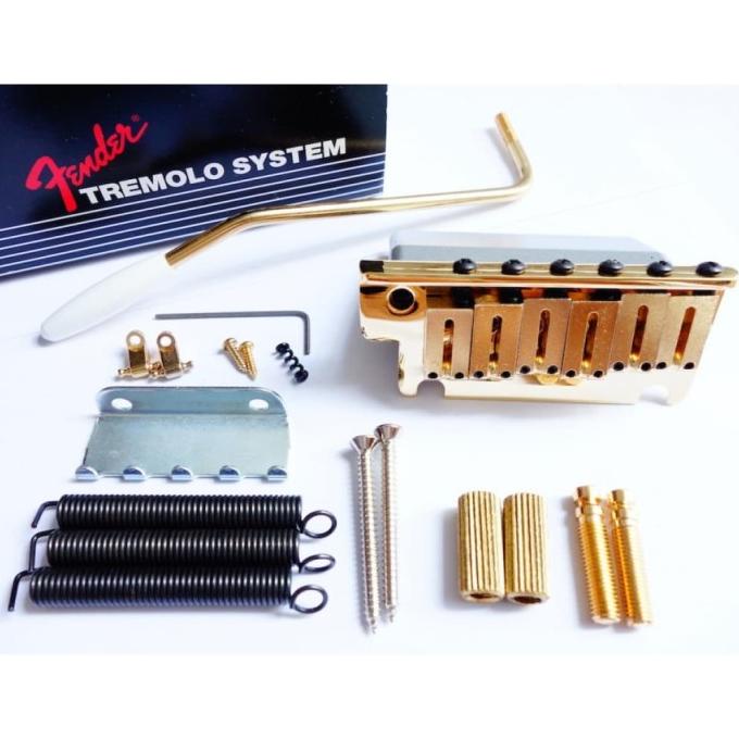 Bridge fender stratocaster American Standard Gold gitar tremolo fender