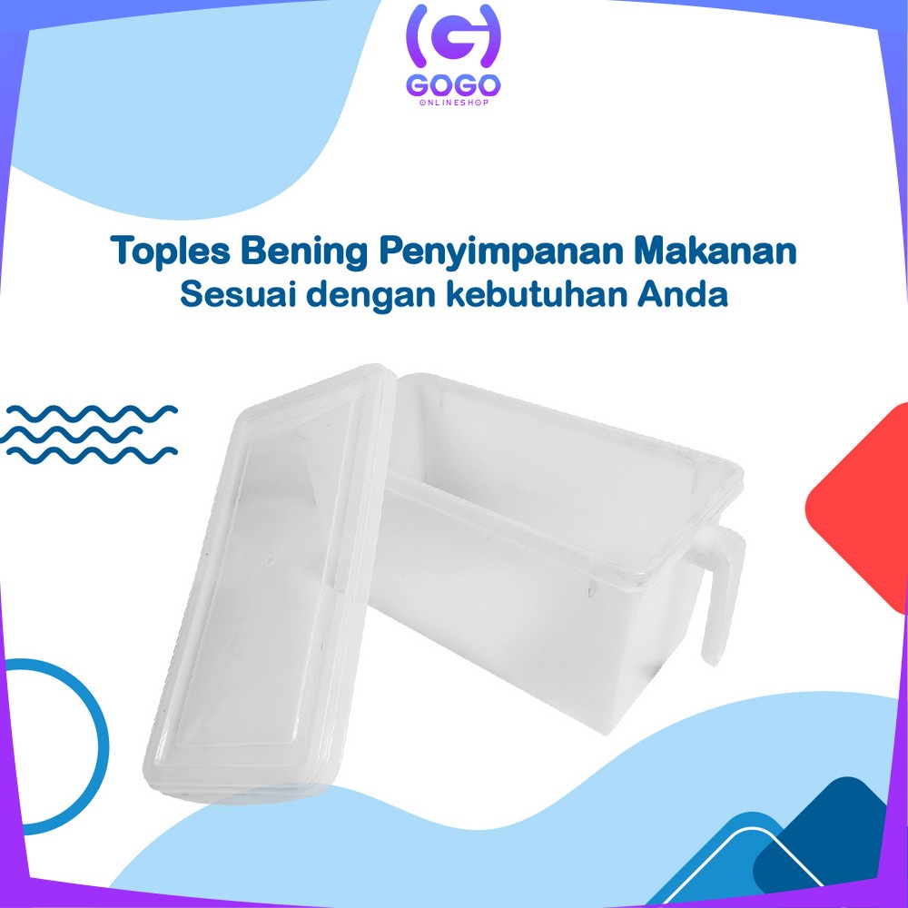 GOGO-C806 Kontainer Makanan Kulkas Food Storage Box Ada Pegangan Tangan / Kotak Penyimpanan Makanan Sayur Daging Ikan / Toples Kulkas Bening