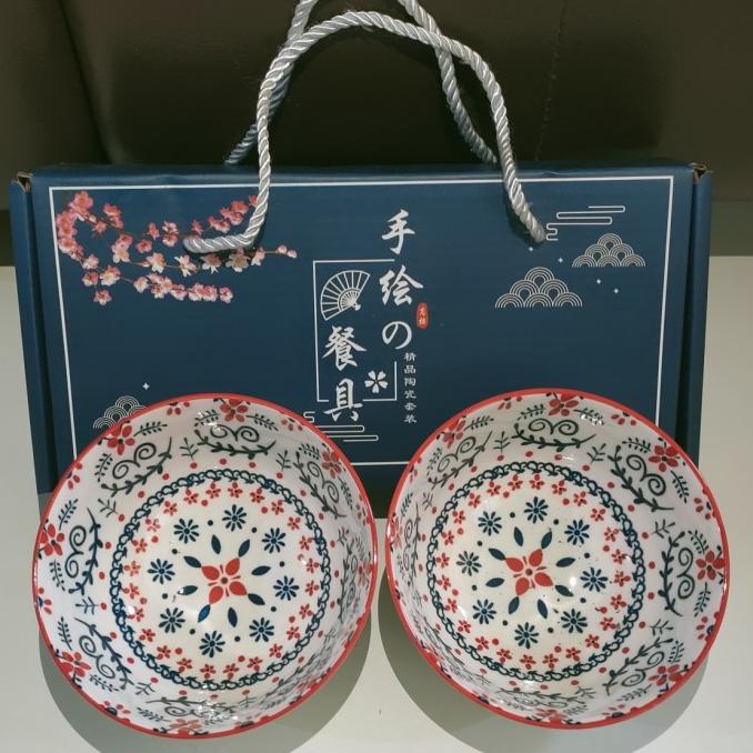 Hampers Lebaran Japanese Bowl Set 2Pcs Mangkok Keramik Mangkok Jepang