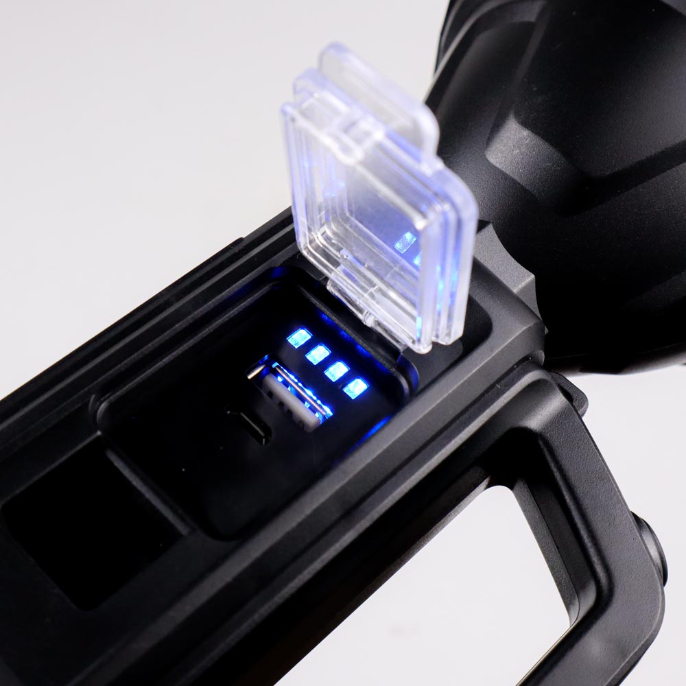Taff LED Senter Portable Flashlight Rechargeable LED+COB 1200mAh 300W - YD-899-7 - Black