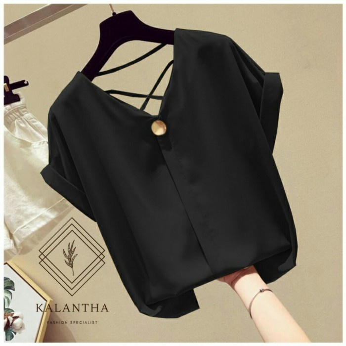 PROMO BLOUSE/BAJU ATASAN WANITA/KEMEJA/PAKAIAN WANITA WARNA HIJAU/CASUAL - HITAM TERBARU TRENDY TERL