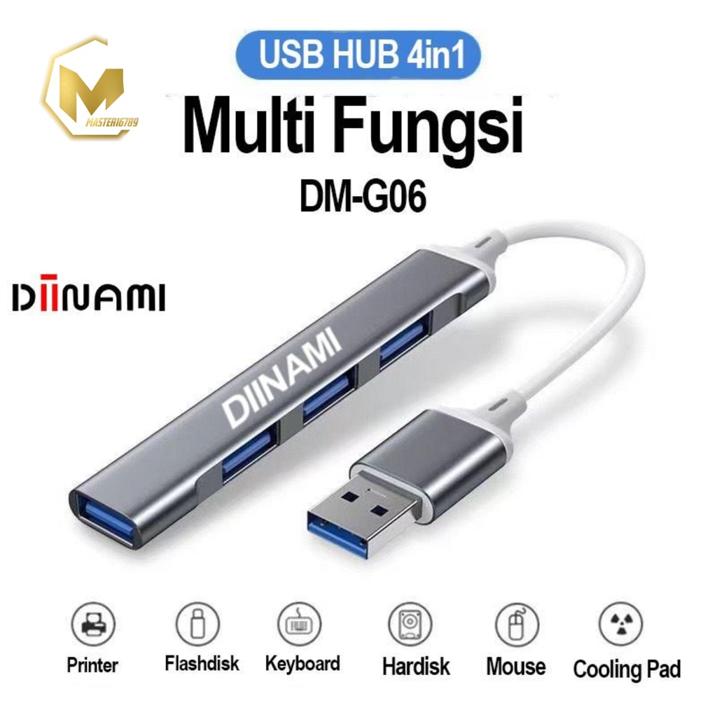 DIINAMI DM- G06 USB Hub 4 Ports USB 3.0 High Speed 5GBPS Original - Garansi Resmi 1 Tahun MA4074