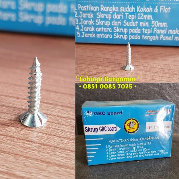 SKRUP Sekrup Baut GRC Kalsi BOARD Sirip Kuping 1 Dus Biru 1Dus 2000 bh