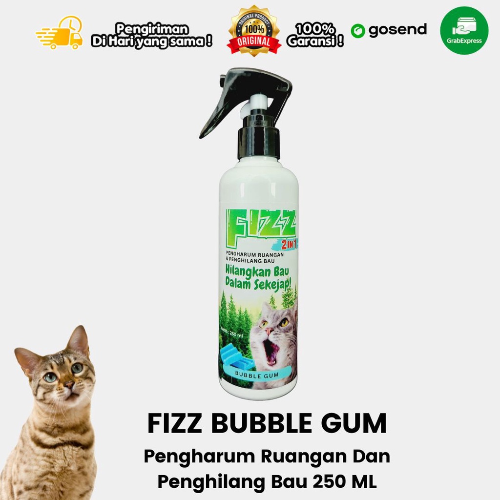 Pengharum Ruangan Penghilang Bau Kotoran Hewan FIZZ BUBLE GUM 250 ML