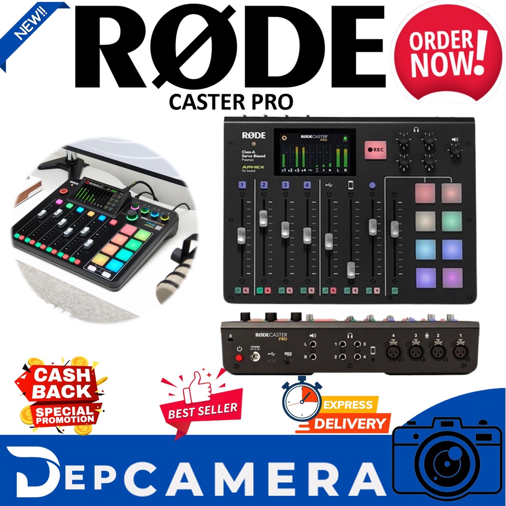 RODE Caster Pro Integrated Podcast Production Console Audio Mixer
