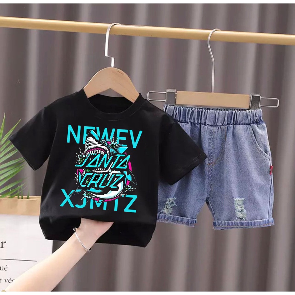 PROMO-SETELAN ANAK BAJU ANAK 1-5 TAHUN SANTA CRUS DENIM SETELAN ANAK LAKI-LAKI BAJU ANAK LAKI-LAKI SETELAN ANAK KEKINIAN SET BAJU ANAK TERLARIS