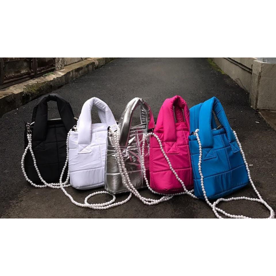 PUFFY KAREN HOLOGRAM | TAS SELEMPANG WANITA Hand bag wanita handbag TAS GELEMBUNG TAS PUFFER