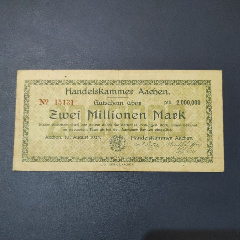 Uang Asing Jerman 2 Juta Mark 1923