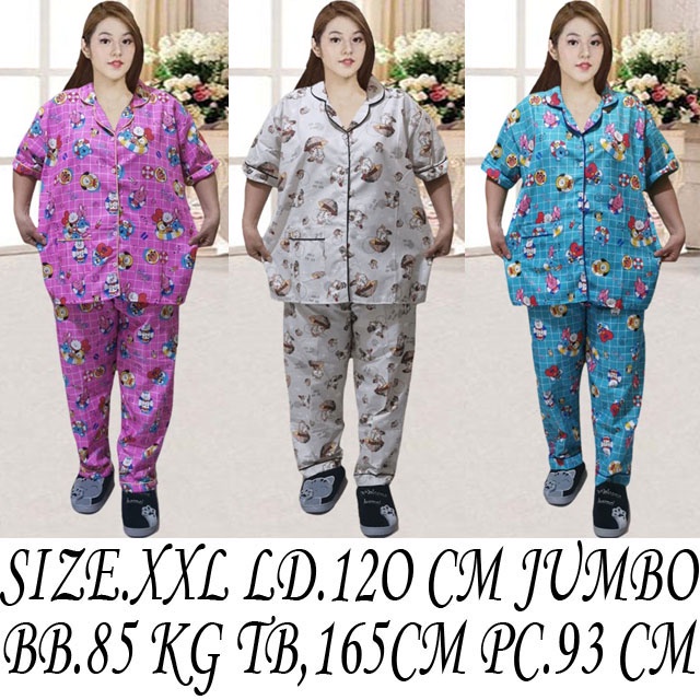 ISANNY PIYAMA SET SIZE.XXL/PIYAMA CP JUMBO KARAKTER BT21/CHICKEN/PAKAIAN WANITA/REAL PICT