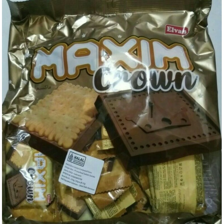 

ELVAN WAFER CHOCOLATE COKLAT MAXIM CROWN 275GR (11Grx25pcs)