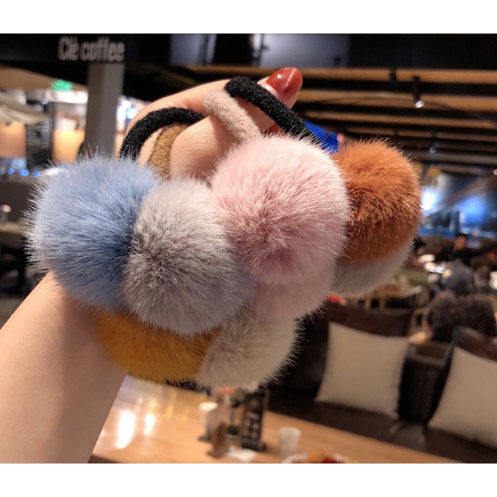 Ikat Rambut Gaya Korea Lucu Karet Gelang Bola Sederhana