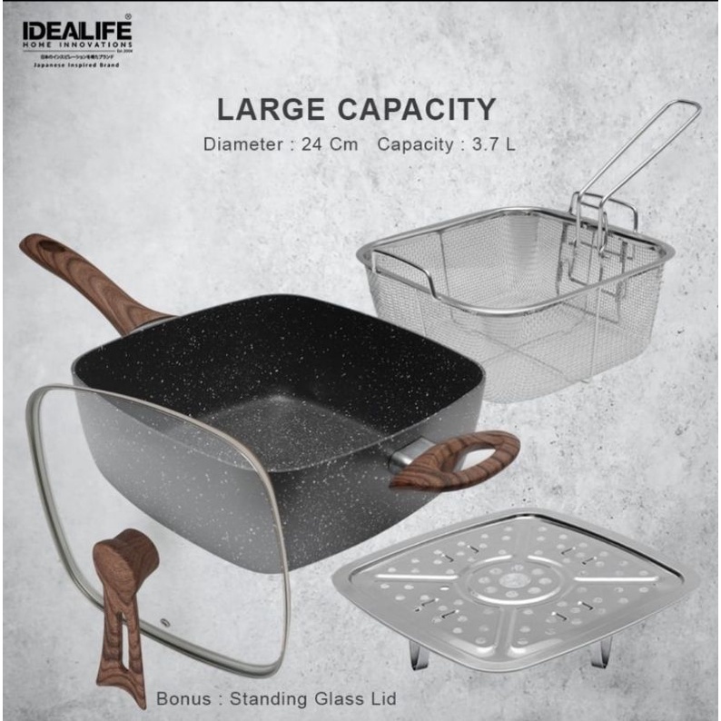 Idealife Multifunction Pan Cookware 24 cm