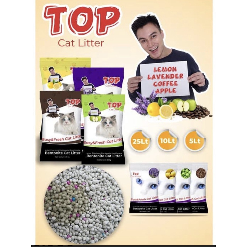 Pasir Kucing Gumpal Top Cat 25 liter