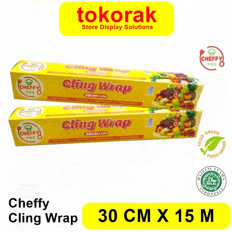 CHEFFY CLING WRAP 30 CM x 15 M PLASTIK WRAPPING FILM WRAP FOOD 15M