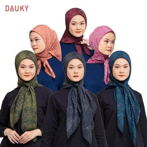 Square Line Scarf Dauky / Scarf Motif terbaru Dauky