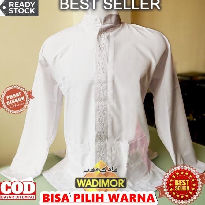 TERLARIS NEW Fashion Baju Koko wadimor lengan panjang putih size M sampai XL /BAJU KOKO PRIA/BAJU KO