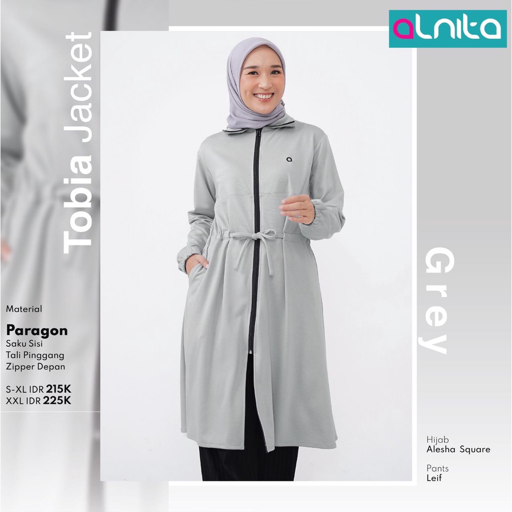 Alnita Tobia Jacket Bahan Paragon Simpel Wanita Polos bisa COD