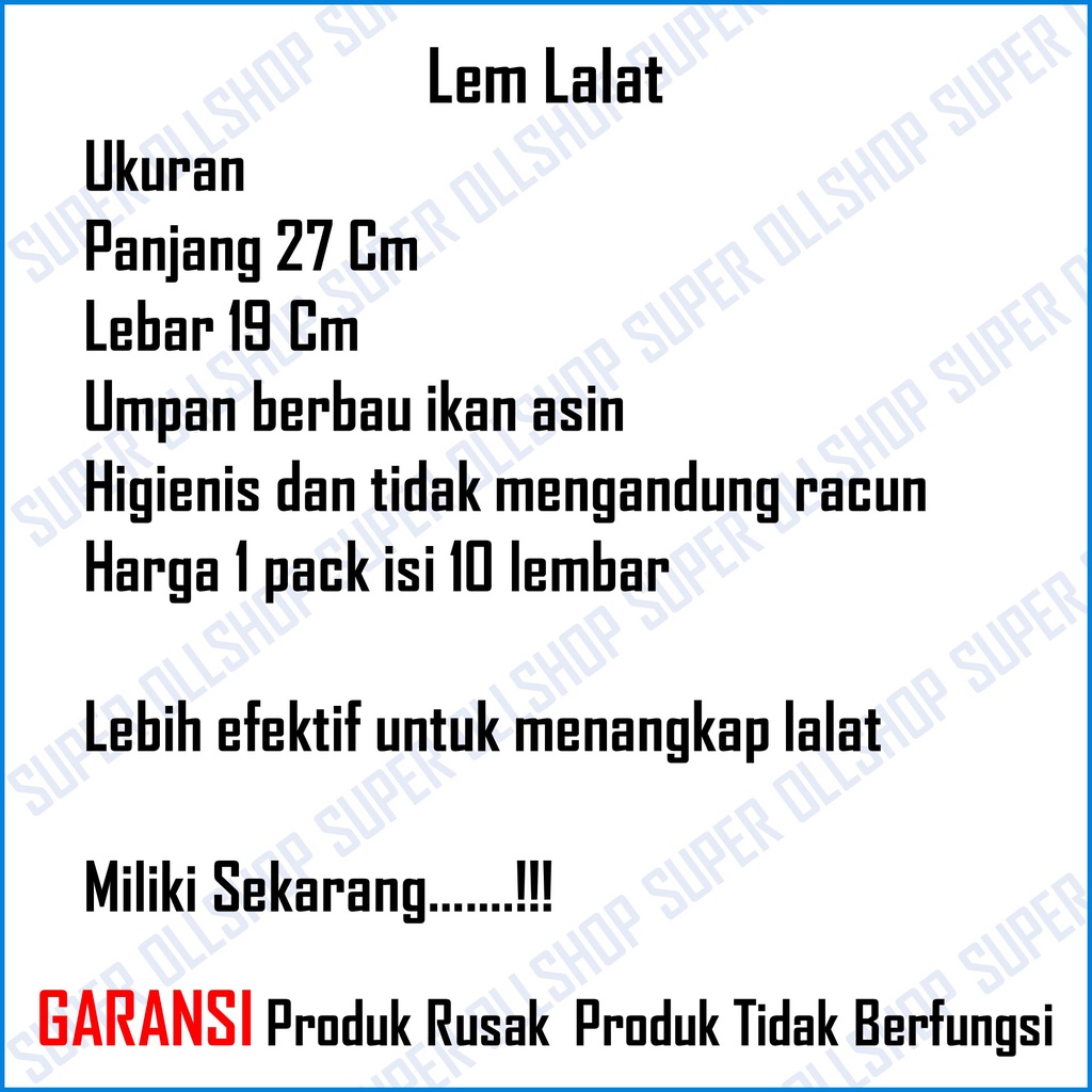 Lem Lalat Kertas Ampuh Perangkap Jebakan Perekat Lalat Buah Cicak Serangga 1 Pack Isi 10 Lembar