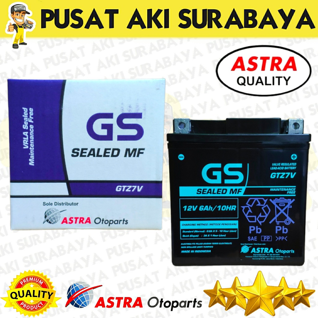 AKI MOTOR GS ASTRA GTZ7V 6 AMPER ACCU SIAP PAKAI UNTUK PRIMAVERA AEROX 155 NMAX OLD FREEGO MTZ7V YTZ7V