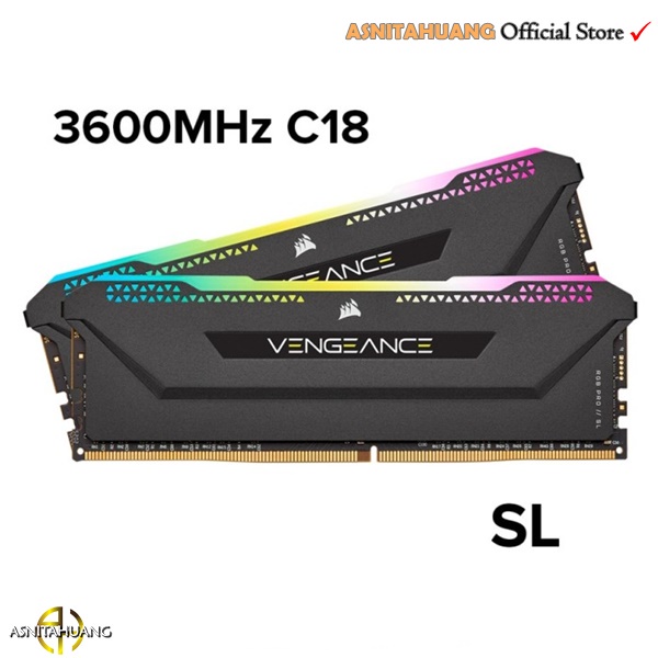 VENGEANCE RGB PRO SL 16GB (2x8GB) 3600MHz C16 - Putih/hitam