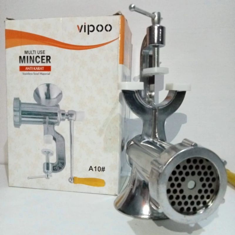 Promo!!! Gilingan Daging /kacang/voer VIPOO A12  Meat Mincer Manual Besi Bahan Stainless Steel