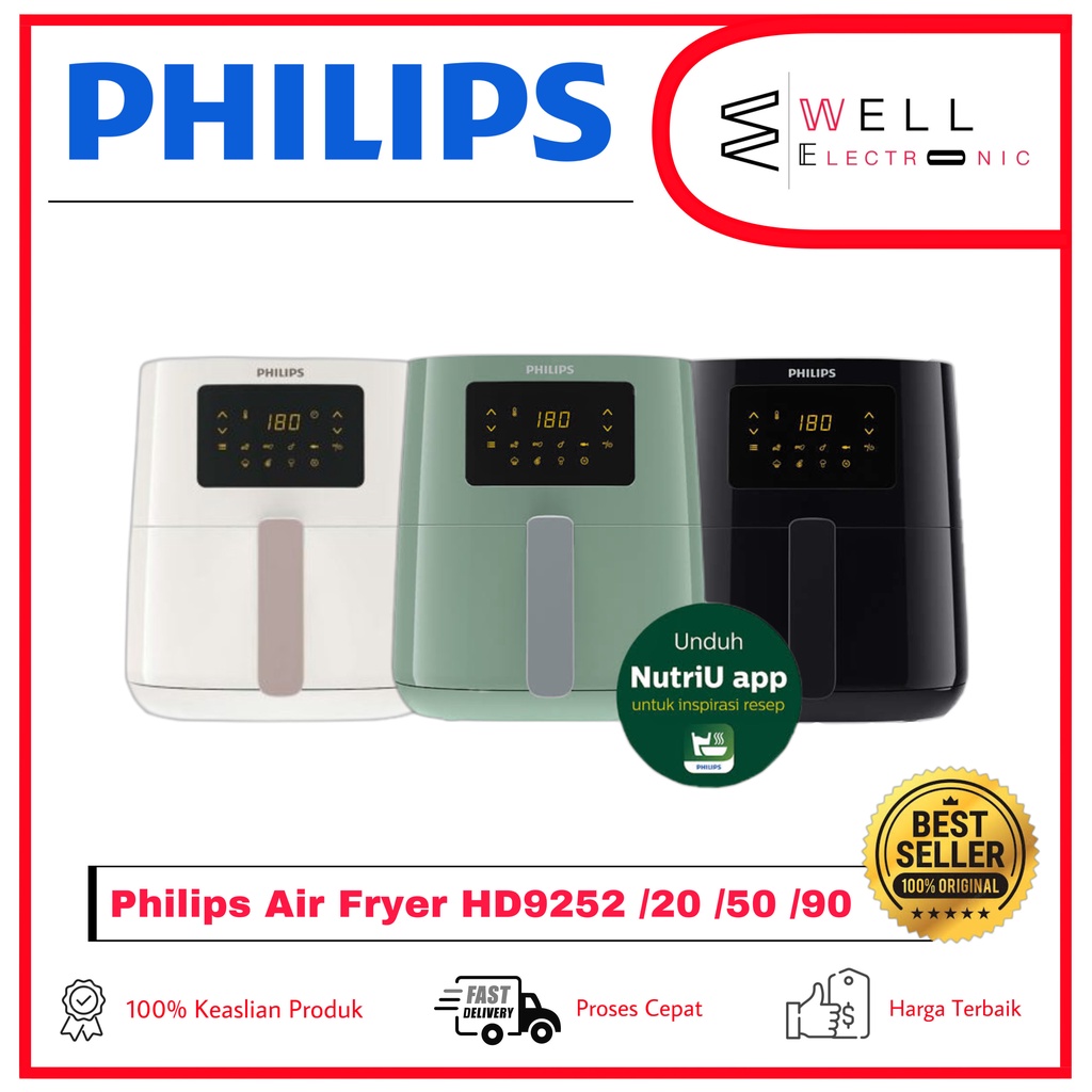 Philips Air Fryer Spectre HD9252/90 HD 9252 Digital Airfryer - Hitam