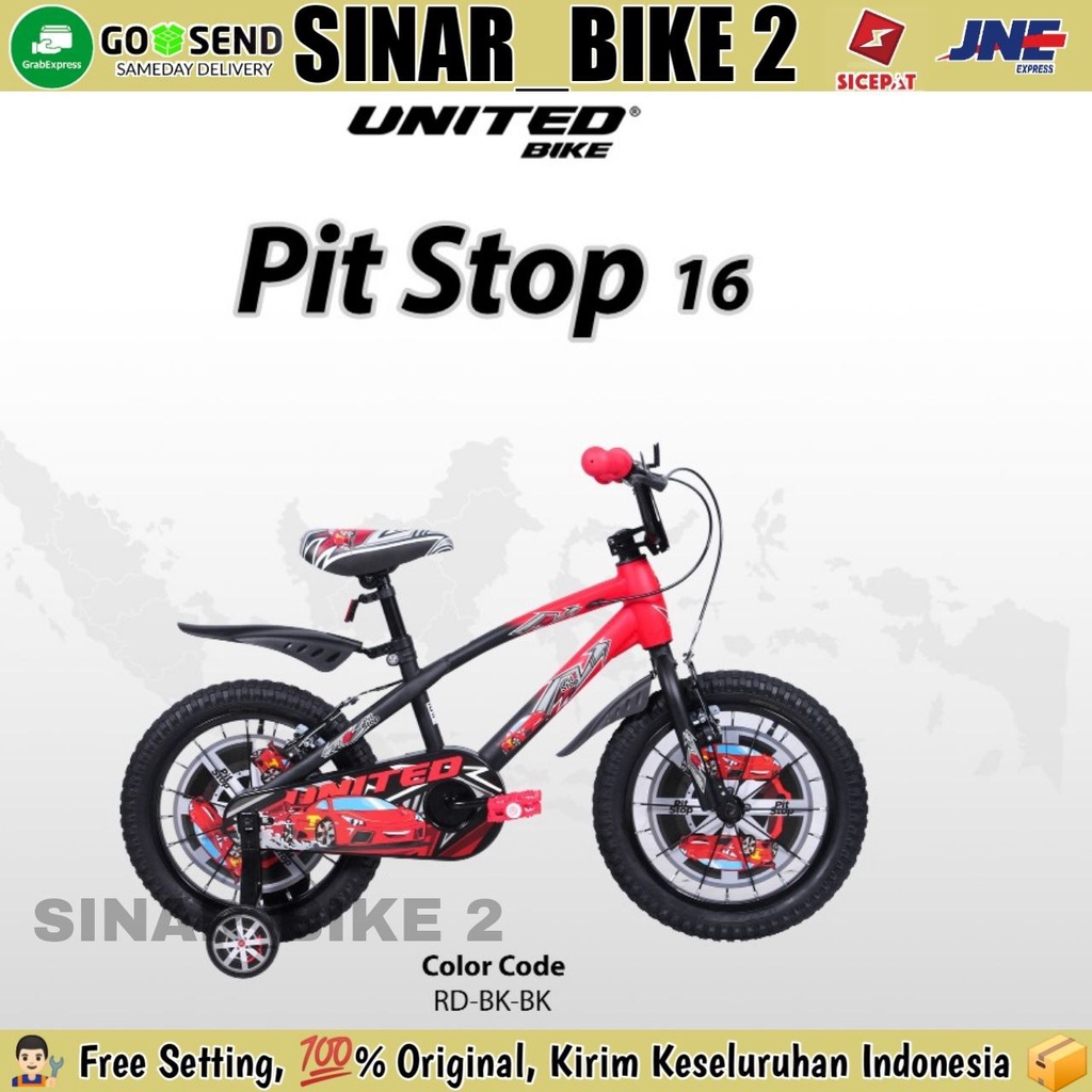 Sepeda BMX  Anak Laki Laki  UNITED PIT STOP Ukuran 12 16 &amp; 18 Inch