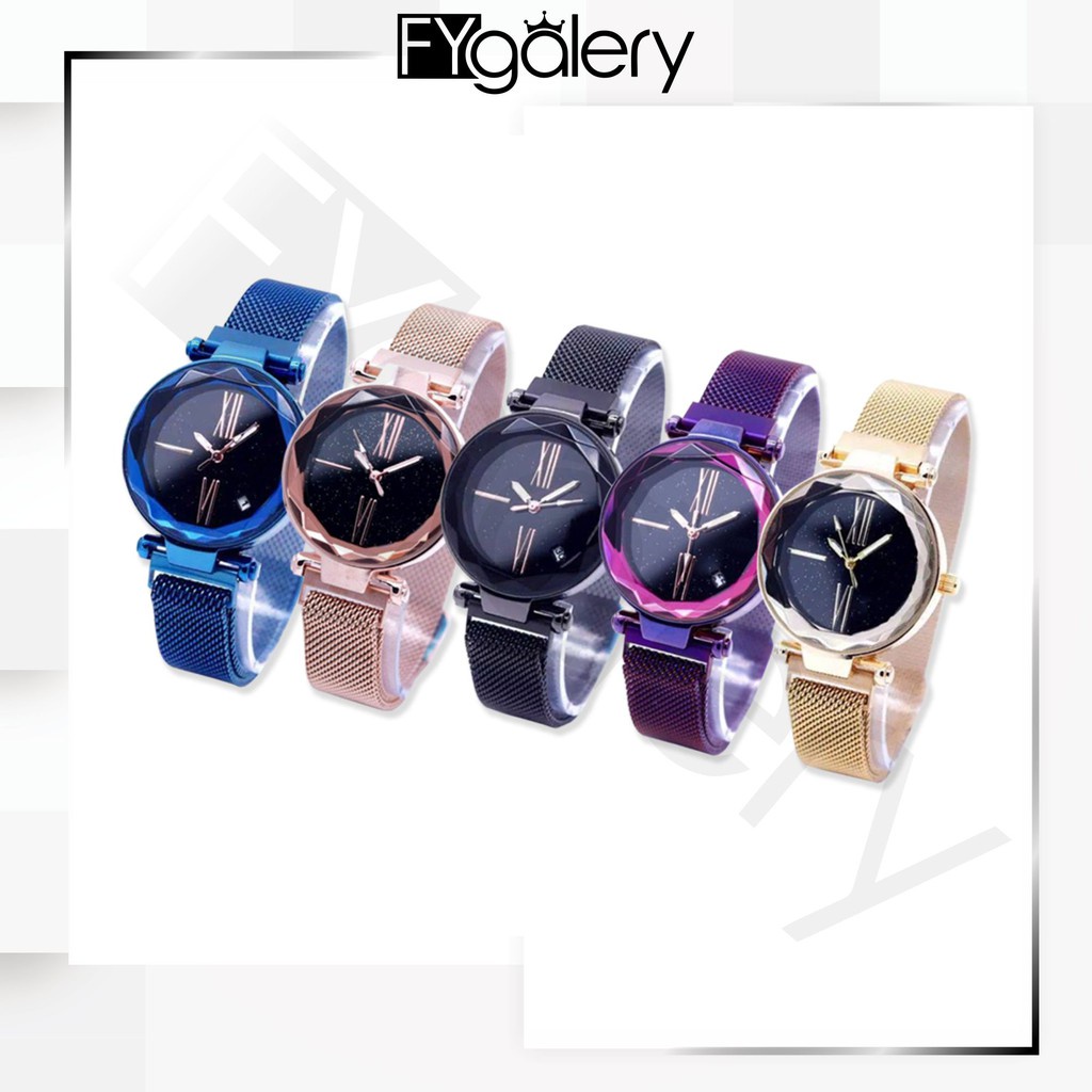 FYGALERY J137 Jam Tangan Analog Casual Rantai Magnet Fashion Wanita Tanggal / Non Tanggal Murah