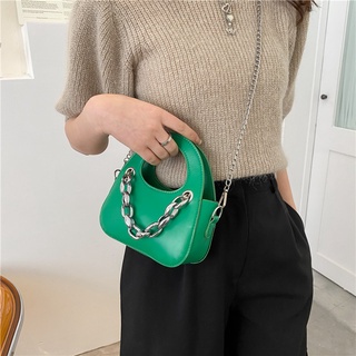 Mini Chain Decor Saddle Bag Crossbody Bag Handbag 10016