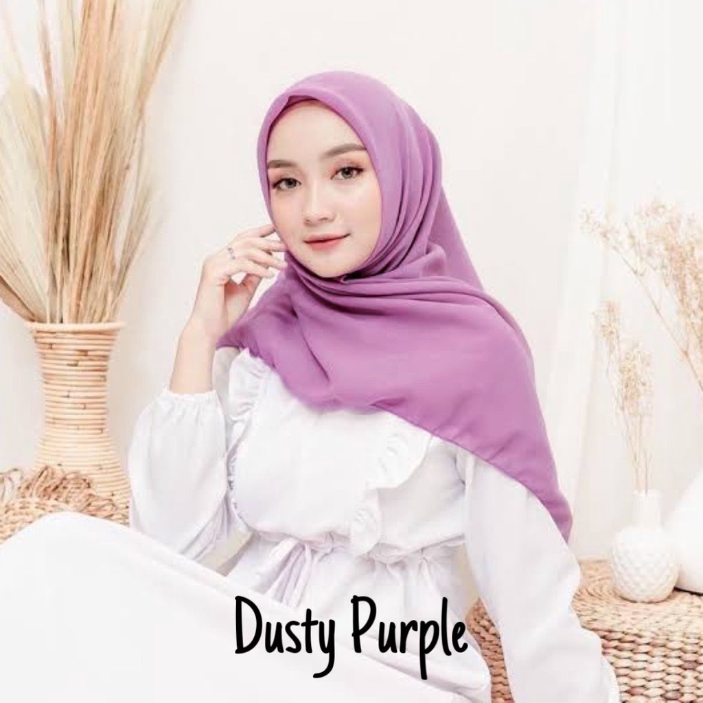 Bella Square Premium Anti Letoy|Hijab Segi Empat Polos|Kerudung Segi Empat|Jilbab Polos|Dusty Purple