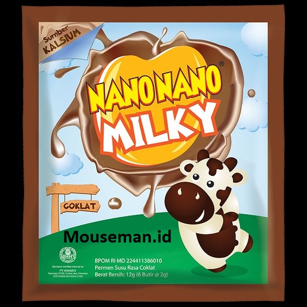 

NANO NANO MILKY Rasa COKELAT Permen Susu Milk Candy 12gr