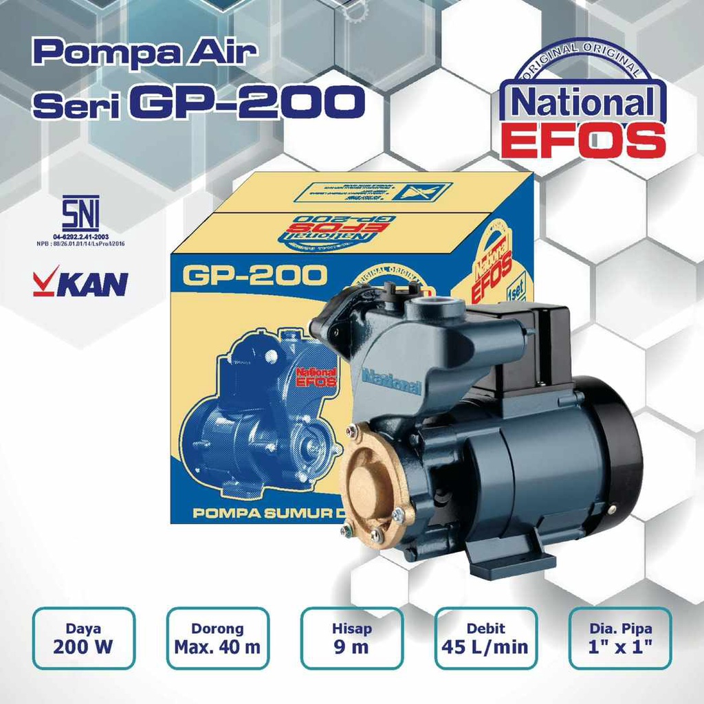 NATIONAL EFOS Pompa Air Decker GP200 / Pompa Air Sumur Dangkal GP 200