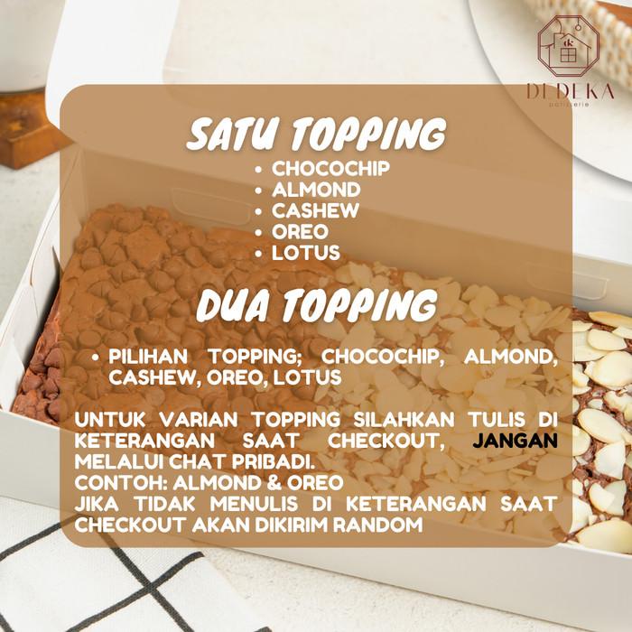 

Fudgy Brownies Original + Topping Premium Kualitas Terbaik