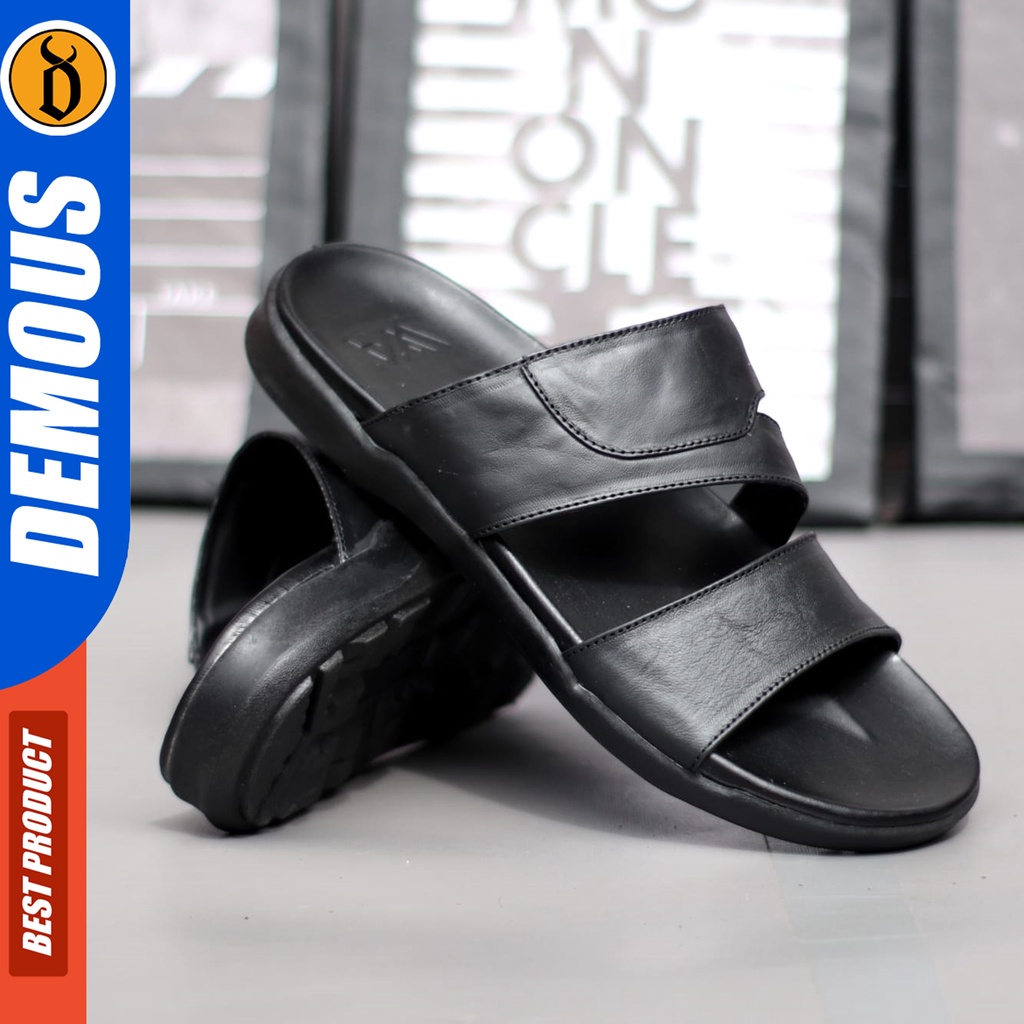 DEMOUS Hake - Sandal Casual Slop Kulit Asli Pria