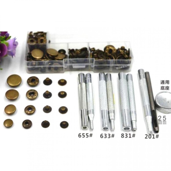 Terlaris Kancing Set Alat Pasang/Getok Paku Kancing Snap/Keling