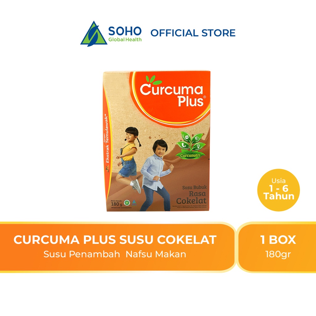 Curcuma Plus Susu Bubuk Nafsu Makan Ekstrak Temulawak Coklat 180gr