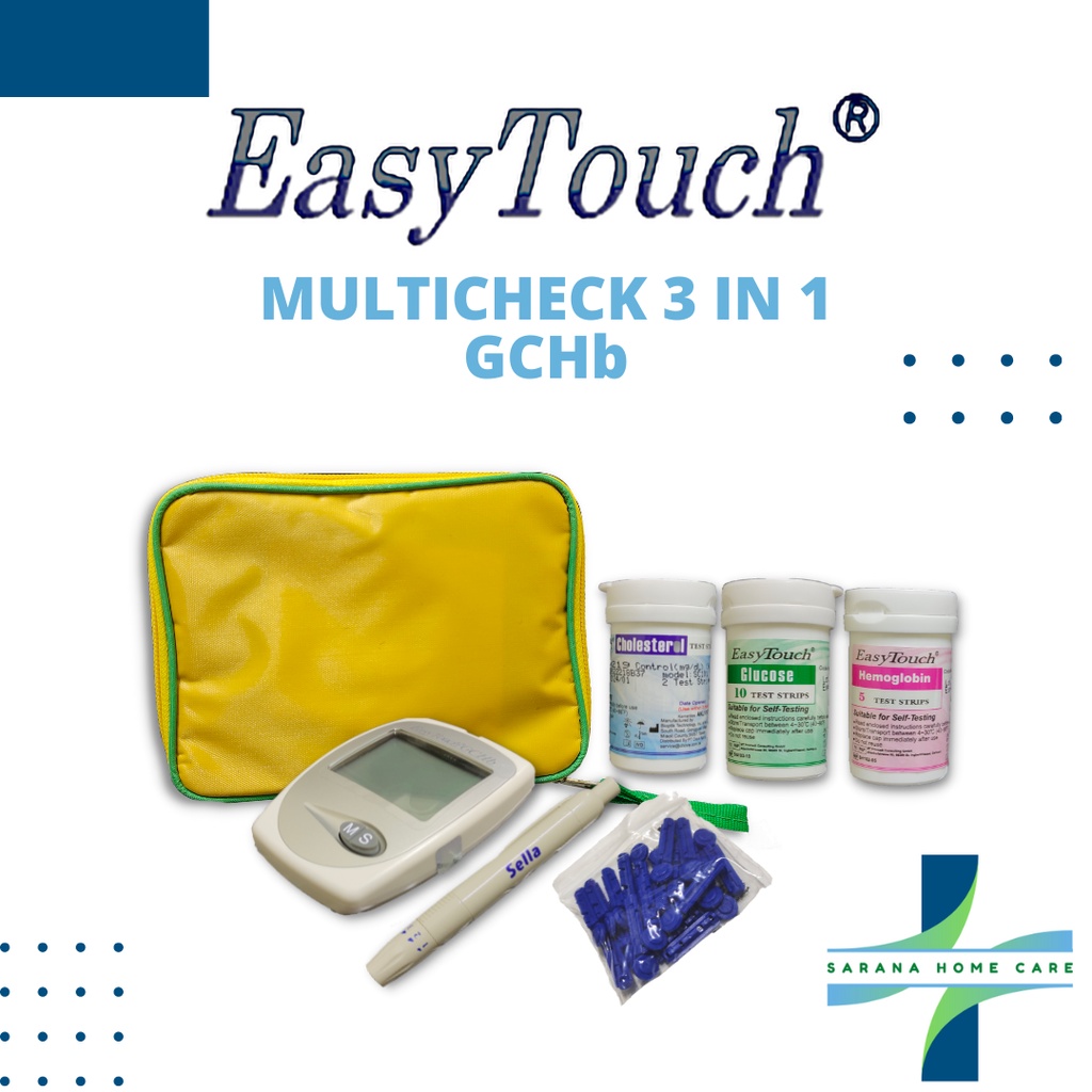 EASY TOUCH Multicheck 3 in 1 GCHb/ strip tes gula darah/strip tes kolesterol/strip test hemoglobin/ test darah