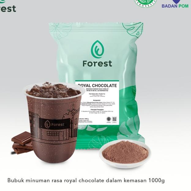 

QualityControl⭐✔️-Bubuk Minuman ROYAL CHOCOLATE Powder 1000 g - FOREST Bubble Drink