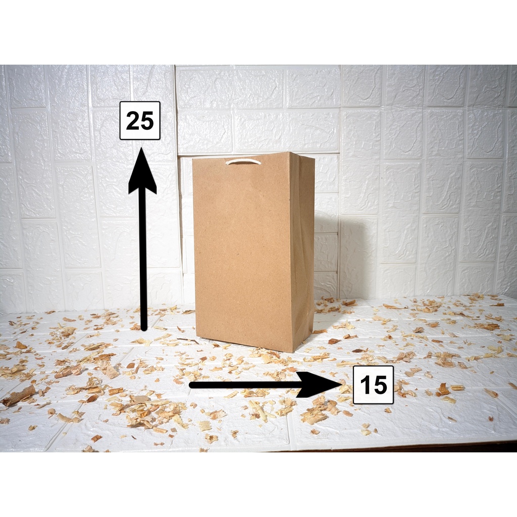 

Paperbag Wafer Polos Warna Cokelat P15xL8xT25