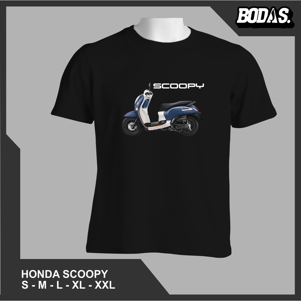 KAOS HITAM DISTRO OTOMOTIF MOTOR HONDA SCOOPY 2023