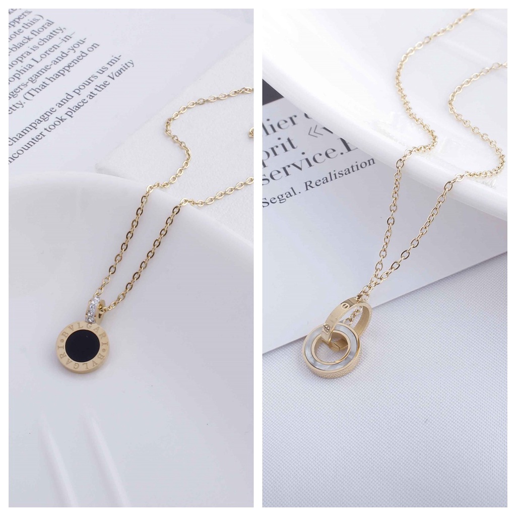 Kalung Titanium Permata Cantik Perhiasan Fashion 1304/105