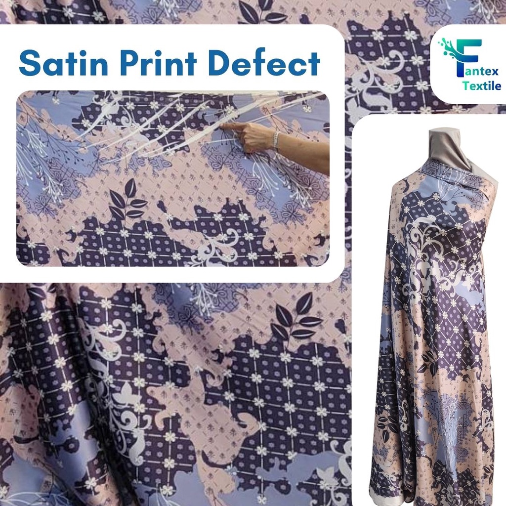 Bahan Kain Satin Velvet DEFECT Printing Motif Print Ecer ( per 50 cm )