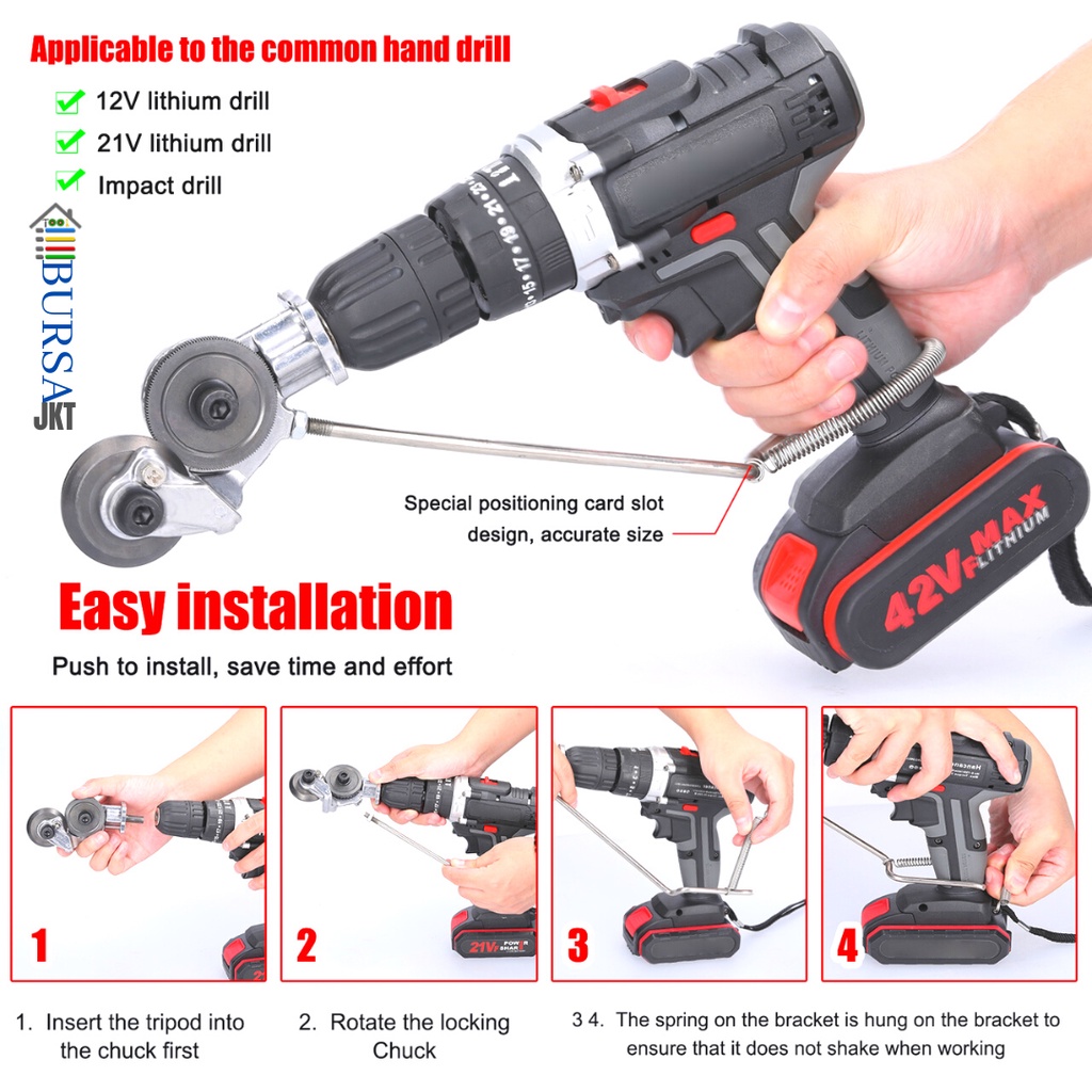 PEMOTONG PLAT MATA BOR ADAPTOR DRILL PLATE CUTTER non HANDLE